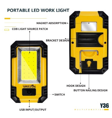 WARSUN 30W USB RECHARGEABLE PORTABLE LED LIGHT WITH MAGNETIC BASE