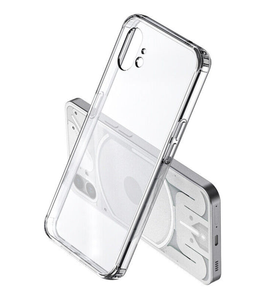 Case for Nothing Phone 1, Clear Transparent See-Thru Flex Gel TPU Skin Slim  Cover - Anti-Shock Corners and Recessed Camera Protection 