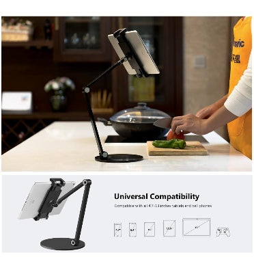 Inifispce Adjustable Tablet Stand, Ergonomic Multi-Angle Design for  4.7-13 Screens, Black