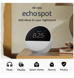 AMAZON ECHO SPOT SMART ALARM CLOCK GLACIER WHITE (2024)